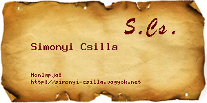 Simonyi Csilla névjegykártya